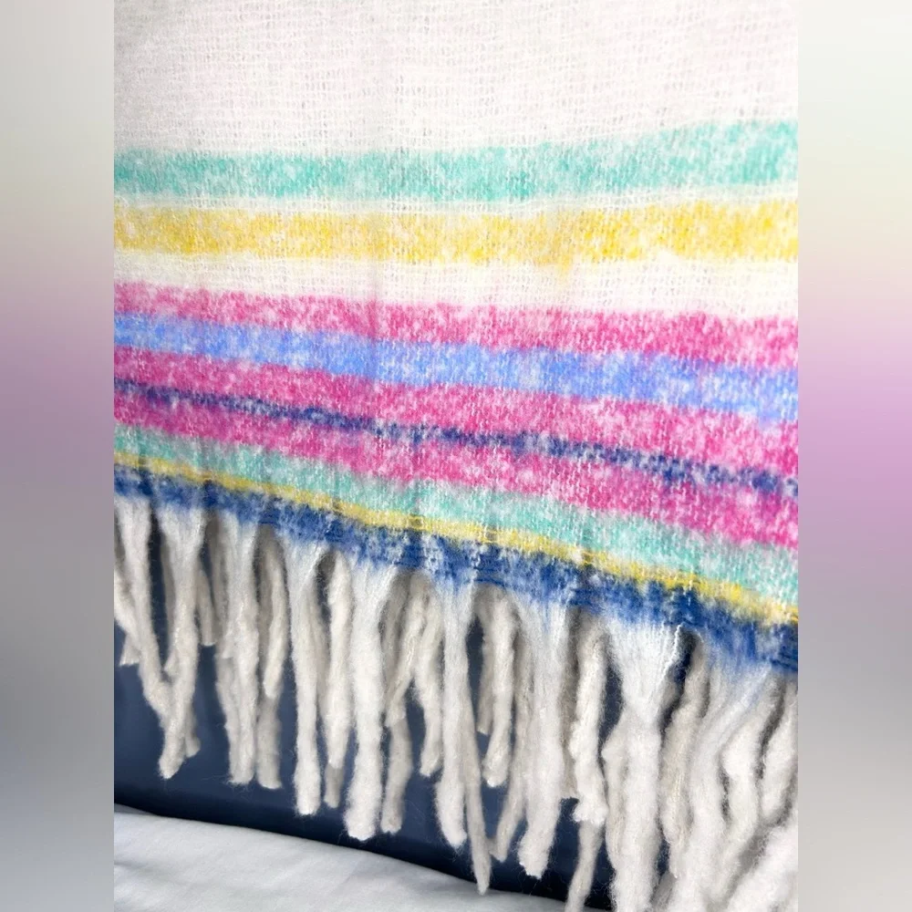 Free People Skye Stripe Fringe Blanket 60